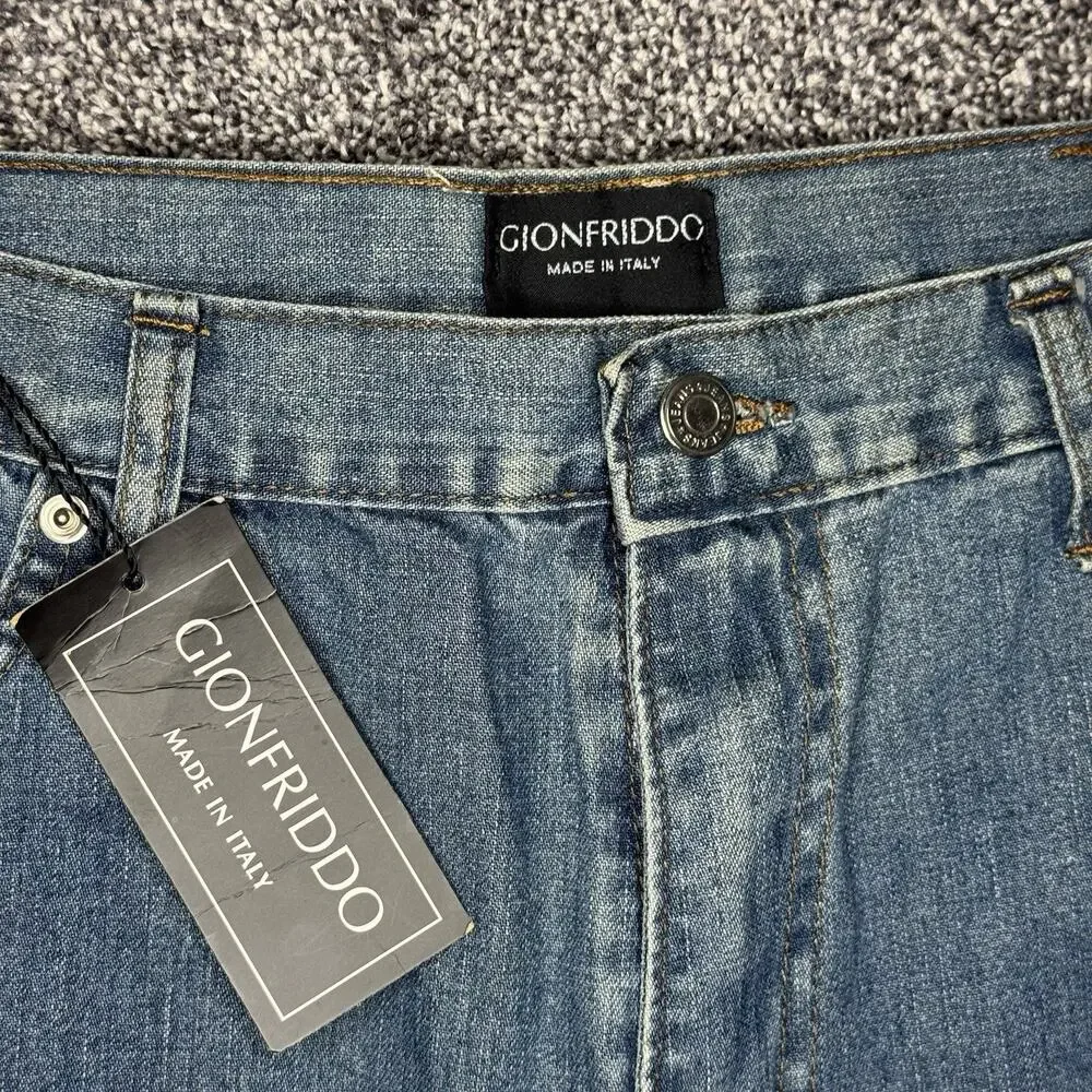Gionfriddo Sportswear Jeans Mens 38x32 Blue Comfort Fit Made In Italy NWT